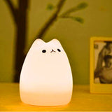 Silicone Soft  Cartoon Cat Led Lamp