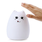 Silicone Soft  Cartoon Cat Led Lamp